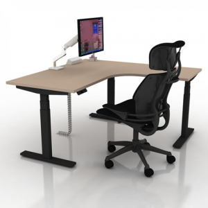 9am Pesk Smart Electric Height Adjustable Table L-Shape