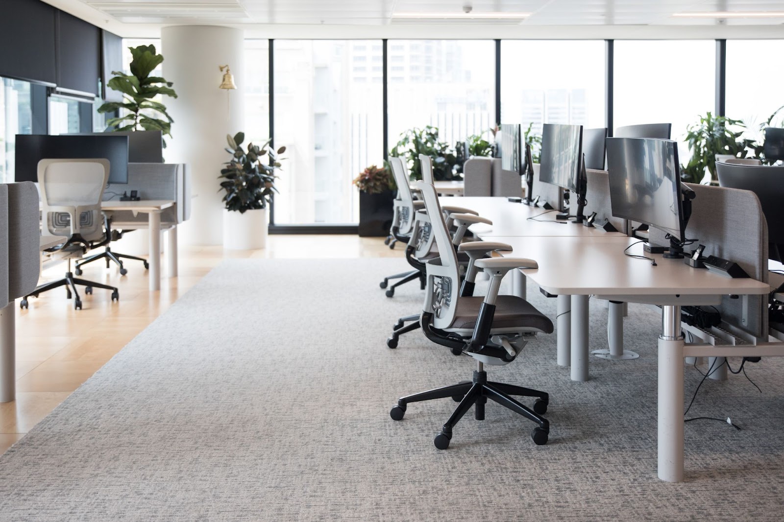 grey chairs in office