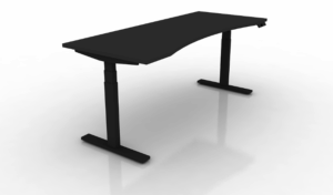 A studio image of the Electronic Height Adjustable Table: Curve I in black