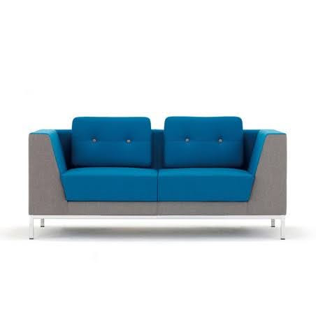 blue compact two seater sofa