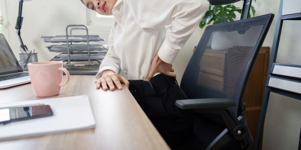 female worker having back pain