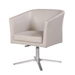 Honde H5213 swivel tub chair in off-white leather