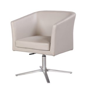 Honde H5213 swivel tub chair in off-white leather