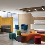 elite background and modern office lounge area